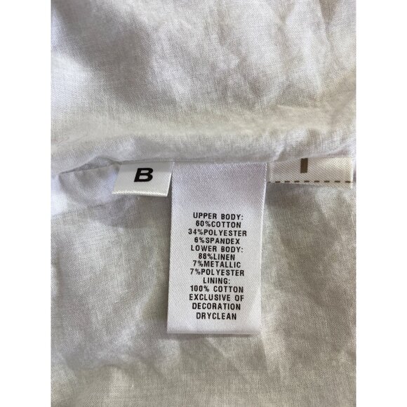 Loft Womens Dress Size 12 White Silver Sleeveless Ruffle Neck Textured Skirt Y2K - Picture 4 of 11